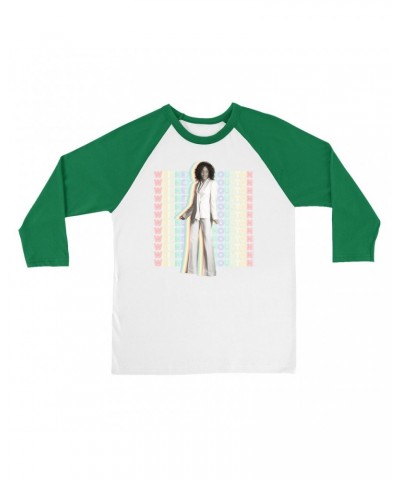 Whitney Houston 3/4 Sleeve Baseball Tee | Nothing But Love Pastel Rainbow Album Photo Image Shirt $8.57 Shirts