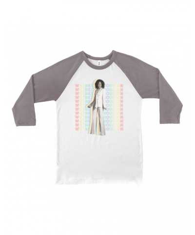 Whitney Houston 3/4 Sleeve Baseball Tee | Nothing But Love Pastel Rainbow Album Photo Image Shirt $8.57 Shirts