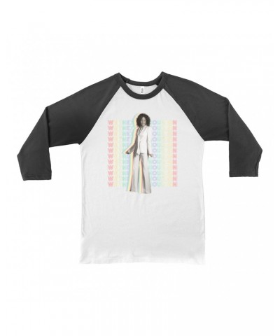 Whitney Houston 3/4 Sleeve Baseball Tee | Nothing But Love Pastel Rainbow Album Photo Image Shirt $8.57 Shirts