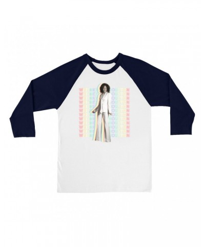 Whitney Houston 3/4 Sleeve Baseball Tee | Nothing But Love Pastel Rainbow Album Photo Image Shirt $8.57 Shirts