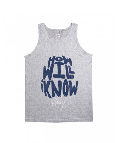 Whitney Houston Unisex Tank Top | How Will I Know Navy Design Distressed Shirt $7.44 Shirts