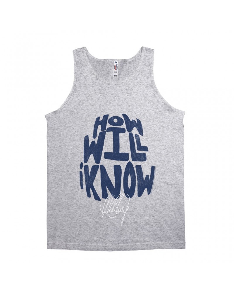 Whitney Houston Unisex Tank Top | How Will I Know Navy Design Distressed Shirt $7.44 Shirts