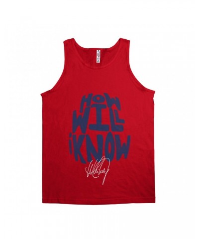 Whitney Houston Unisex Tank Top | How Will I Know Navy Design Distressed Shirt $7.44 Shirts