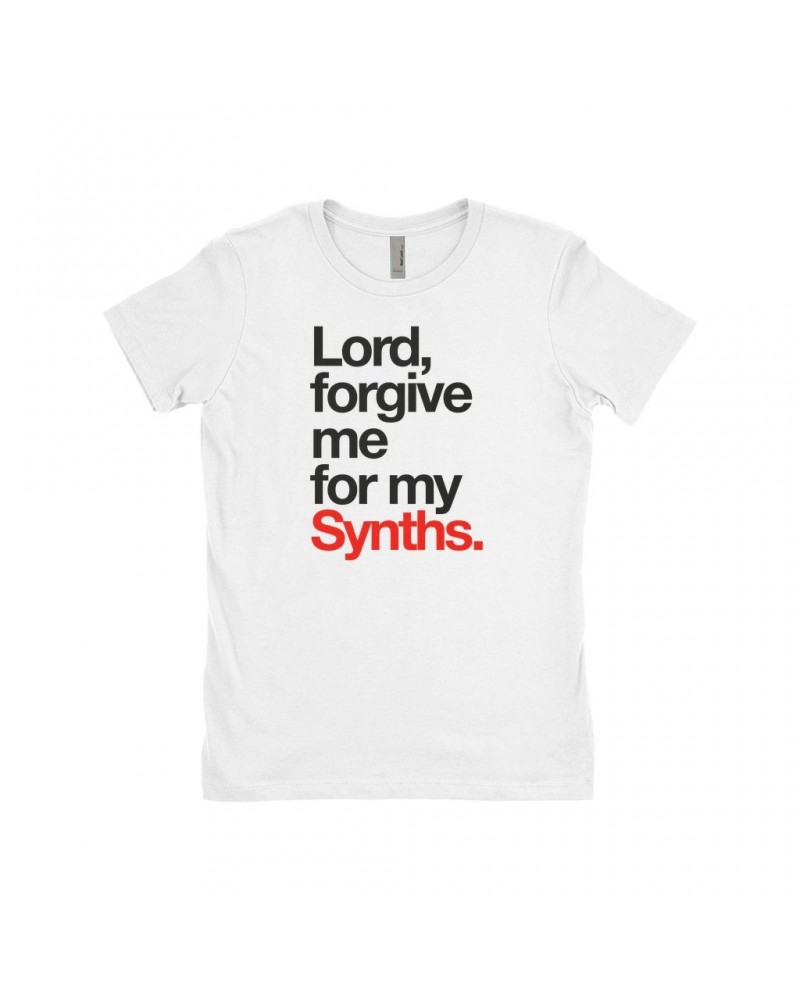 Music Life Ladies' Boyfriend T-Shirt | Forgive Me For My Synths Shirt $6.23 Shirts