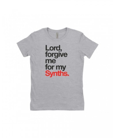 Music Life Ladies' Boyfriend T-Shirt | Forgive Me For My Synths Shirt $6.23 Shirts