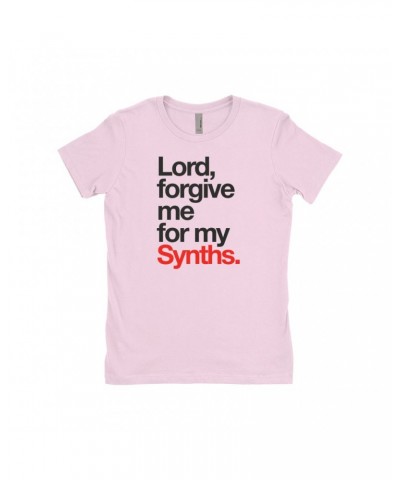 Music Life Ladies' Boyfriend T-Shirt | Forgive Me For My Synths Shirt $6.23 Shirts