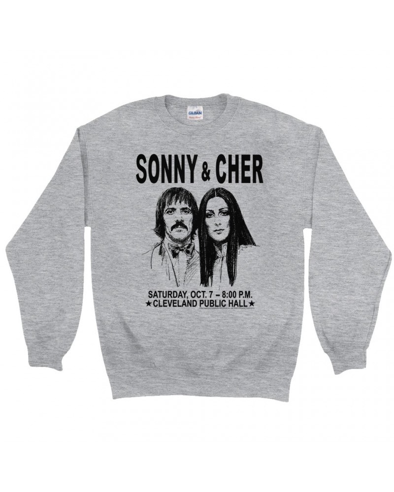 Sonny & Cher Sweatshirt | Cleaveland Hall Concert Poster Sweatshirt $9.02 Sweatshirts