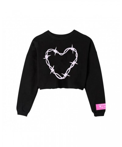 Dua Lipa Barbwire Heart Crop Sweatshirt $5.19 Sweatshirts