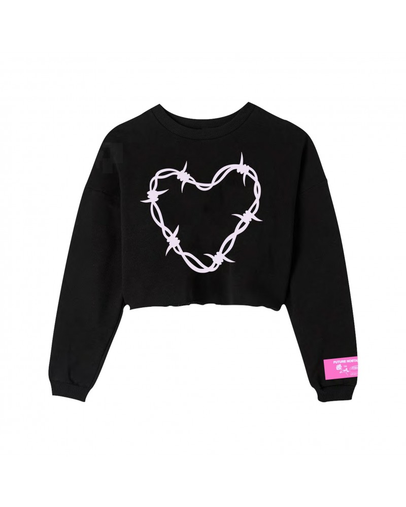 Dua Lipa Barbwire Heart Crop Sweatshirt $5.19 Sweatshirts