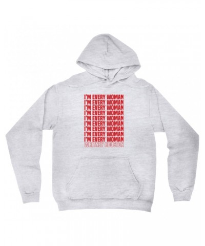 Whitney Houston Hoodie | I'm Every Woman Repeating Red Hoodie $13.32 Sweatshirts