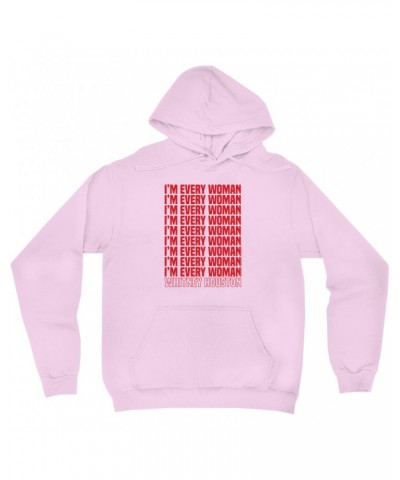 Whitney Houston Hoodie | I'm Every Woman Repeating Red Hoodie $13.32 Sweatshirts