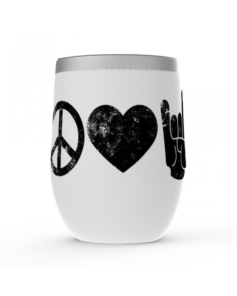 Music Life Wine Tumbler | Peace Love Rock n' Roll Stemless Wine Tumbler $6.96 Drinkware