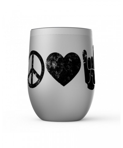 Music Life Wine Tumbler | Peace Love Rock n' Roll Stemless Wine Tumbler $6.96 Drinkware