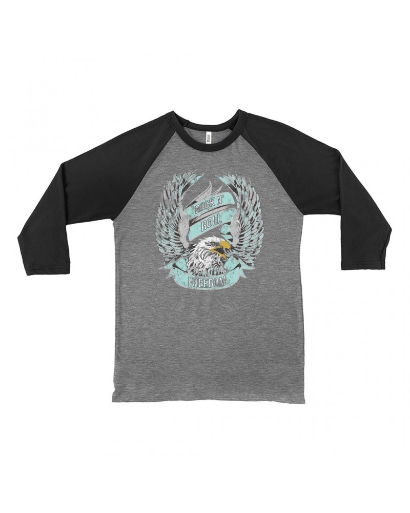 Music Life 3/4 Sleeve Baseball Tee | Rock n' Roll Freedom Shirt $11.71 Shirts