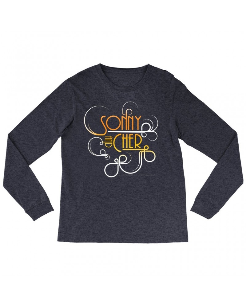 Sonny & Cher Heather Long Sleeve Shirt | Mod TV Retro Logo Shirt $5.62 Shirts