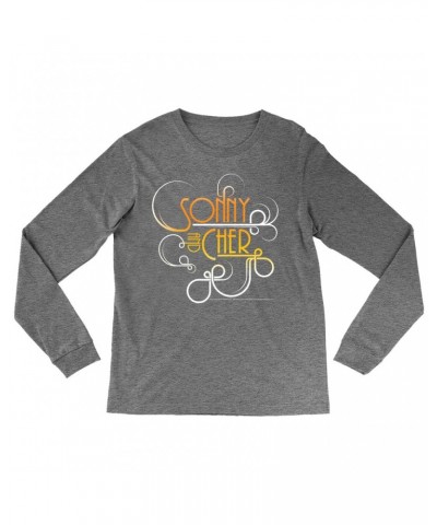 Sonny & Cher Heather Long Sleeve Shirt | Mod TV Retro Logo Shirt $5.62 Shirts