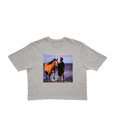 Whitney Houston Ladies' Crop Tee | Saving All My Love For You Album Cover Crop T-shirt $10.53 Shirts