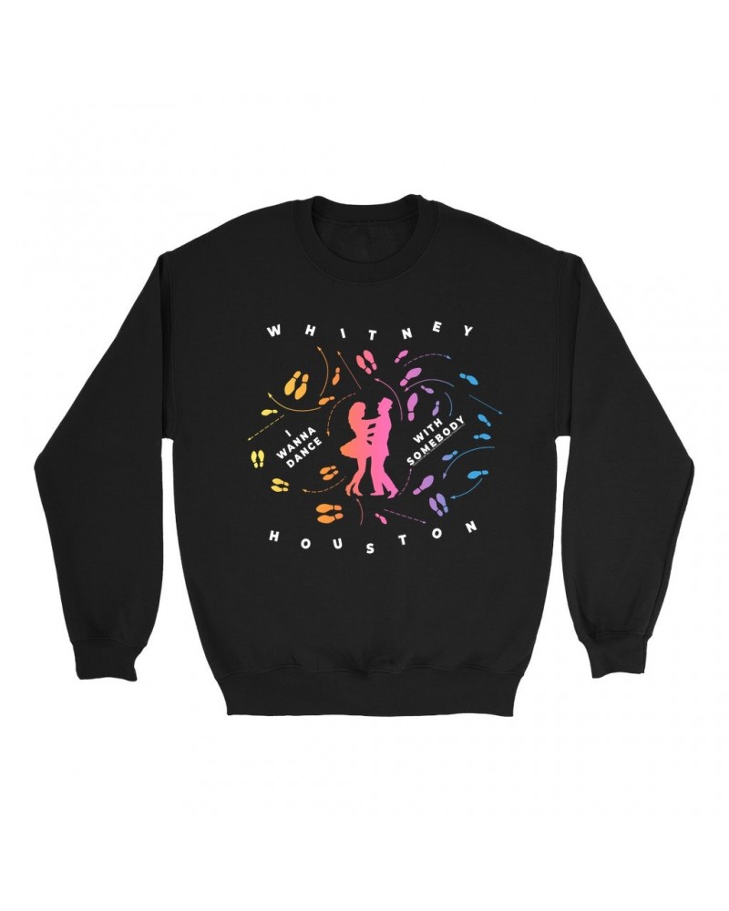 Whitney Houston Sweatshirt | I Wanna Dance With Somebody Blueprint Ombre Sweatshirt $7.84 Sweatshirts