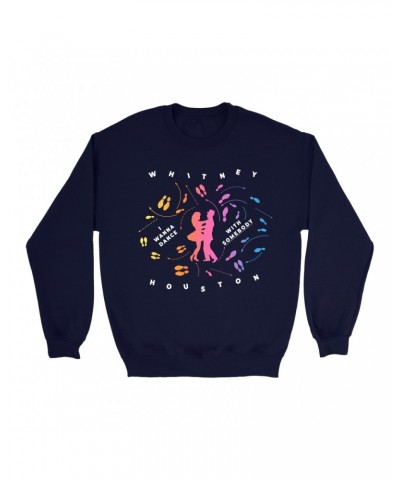 Whitney Houston Sweatshirt | I Wanna Dance With Somebody Blueprint Ombre Sweatshirt $7.84 Sweatshirts