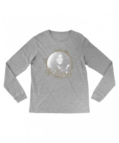 Whitney Houston Long Sleeve Shirt | Circular Frame And Logo Design Shirt $5.57 Shirts