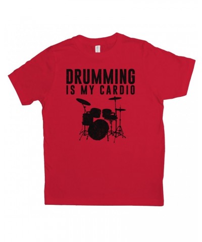 Music Life Kids T-shirt | Drumming Is My Cardio Kids Tee $5.44 Kids