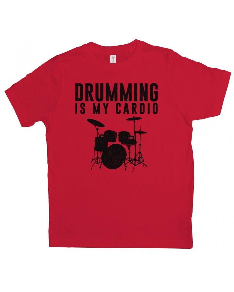 Music Life Kids T-shirt | Drumming Is My Cardio Kids Tee $5.44 Kids