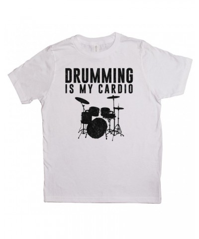 Music Life Kids T-shirt | Drumming Is My Cardio Kids Tee $5.44 Kids