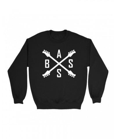 Music Life Sweatshirt | Bass Player Emblem Sweatshirt $5.94 Sweatshirts