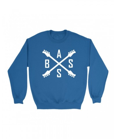 Music Life Sweatshirt | Bass Player Emblem Sweatshirt $5.94 Sweatshirts