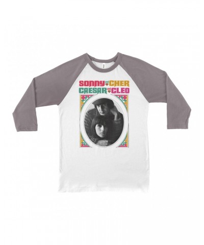 Sonny & Cher 3/4 Sleeve Baseball Tee | Retro Frame Caesar And Cleo Image Shirt $26.54 Shirts