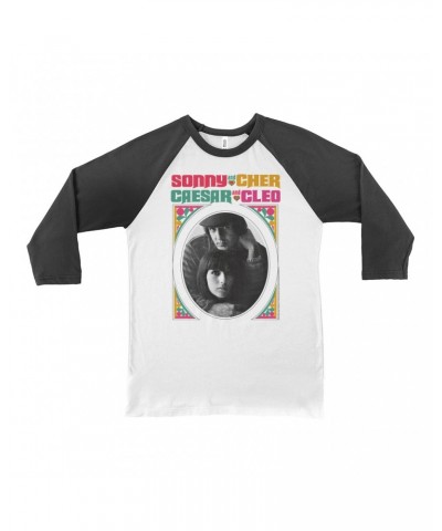 Sonny & Cher 3/4 Sleeve Baseball Tee | Retro Frame Caesar And Cleo Image Shirt $26.54 Shirts