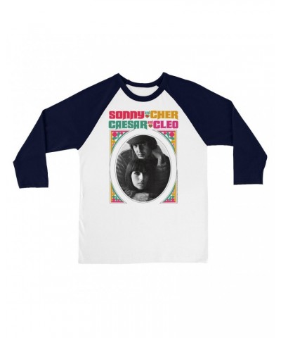 Sonny & Cher 3/4 Sleeve Baseball Tee | Retro Frame Caesar And Cleo Image Shirt $26.54 Shirts