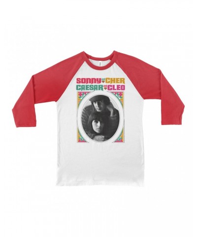 Sonny & Cher 3/4 Sleeve Baseball Tee | Retro Frame Caesar And Cleo Image Shirt $26.54 Shirts