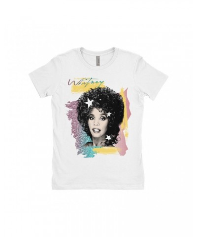 Whitney Houston Ladies' Boyfriend T-Shirt | 1987 Colorful Design Shirt $7.95 Shirts