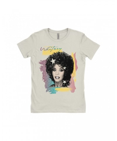 Whitney Houston Ladies' Boyfriend T-Shirt | 1987 Colorful Design Shirt $7.95 Shirts