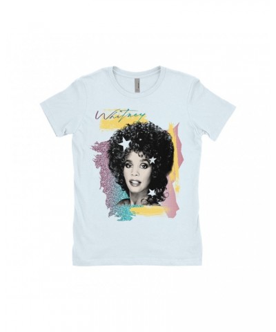 Whitney Houston Ladies' Boyfriend T-Shirt | 1987 Colorful Design Shirt $7.95 Shirts