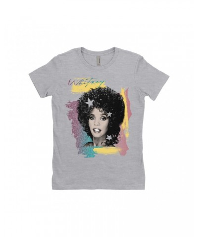 Whitney Houston Ladies' Boyfriend T-Shirt | 1987 Colorful Design Shirt $7.95 Shirts