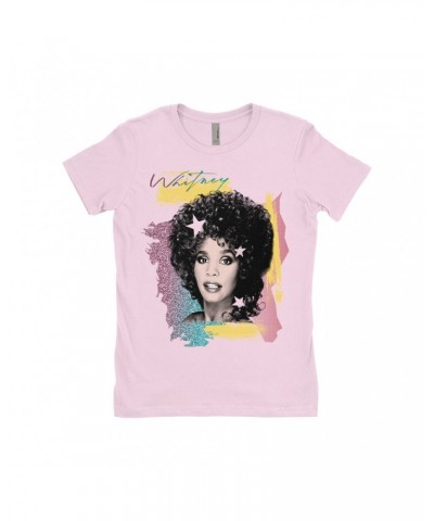 Whitney Houston Ladies' Boyfriend T-Shirt | 1987 Colorful Design Shirt $7.95 Shirts