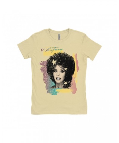 Whitney Houston Ladies' Boyfriend T-Shirt | 1987 Colorful Design Shirt $7.95 Shirts