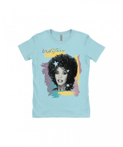 Whitney Houston Ladies' Boyfriend T-Shirt | 1987 Colorful Design Shirt $7.95 Shirts