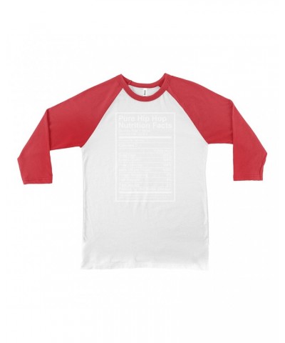 Music Life 3/4 Sleeve Baseball Tee | Hip Hop Nutrition Facts Shirt $10.79 Shirts